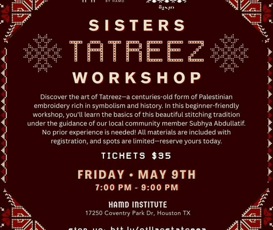 Sisters Tatreez Workshop